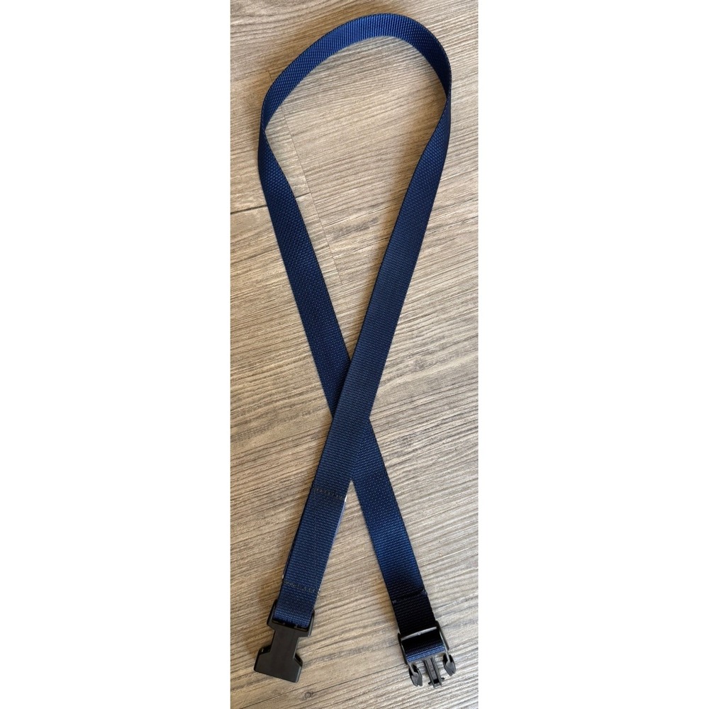 Vintage Blue Nylon Web Belt USA Side Release Buckle Log House Designs